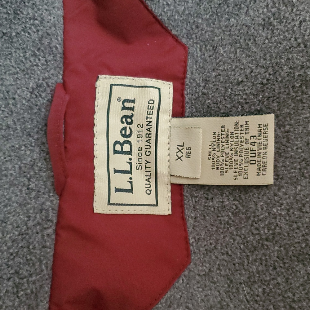 L.L.Bean Men's Burgundy Warm-Up Fleece Lined Jacked. XXL. - Picture 7 of 14